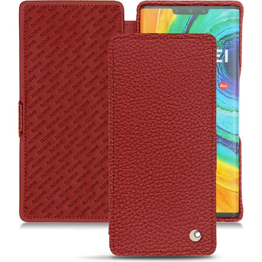 Noreve Lederschutzhülle horizontal (Huawei Mate 30 Pro), Smartphone Hülle, Rot