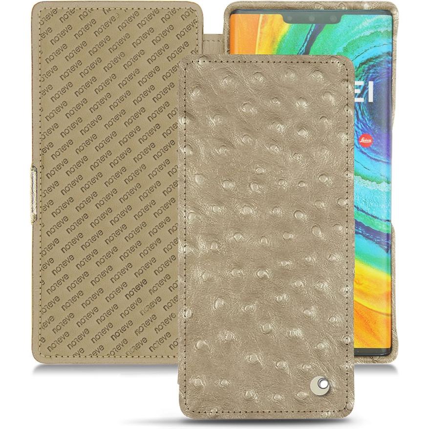 Noreve Lederschutzhülle horizontal (Huawei Mate 30 Pro), Smartphone Hülle, Beige