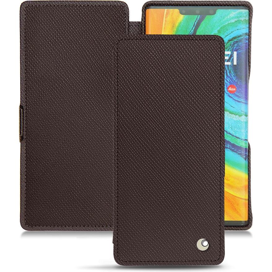 Noreve Lederschutzhülle horizontal (Huawei Mate 30 Pro), Smartphone Hülle, Braun