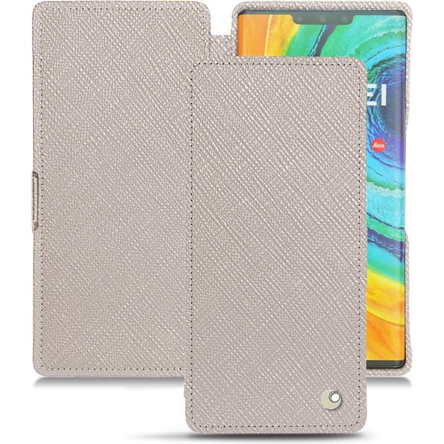 Noreve Lederschutzhülle horizontal (Huawei Mate 30 Pro), Smartphone Hülle, Beige