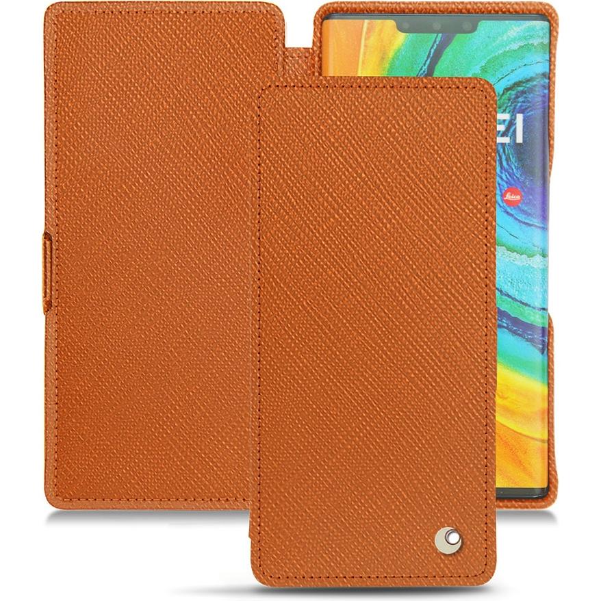 Noreve Lederschutzhülle horizontal (Huawei Mate 30 Pro), Smartphone Hülle, Orange