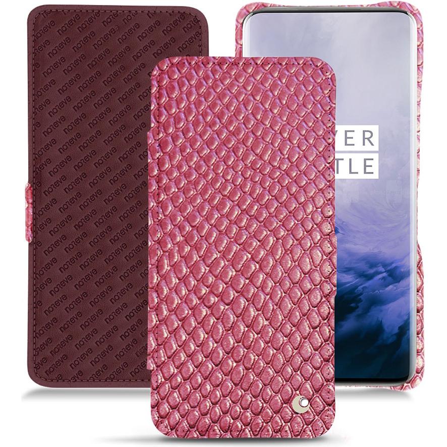 Noreve Lederschutzhülle horizontal (OnePlus 7T Pro), Smartphone Hülle, Rosa