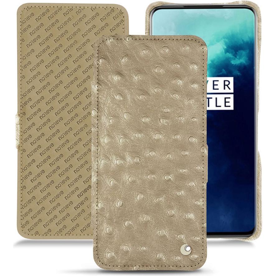 Noreve Lederschutzhülle horizontal (OnePlus 7T Pro), Smartphone Hülle, Beige