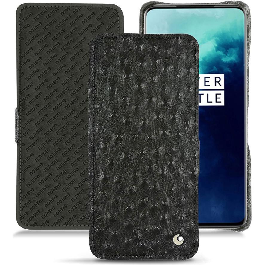 Noreve Lederschutzhülle horizontal (OnePlus 7T Pro), Smartphone Hülle, Schwarz