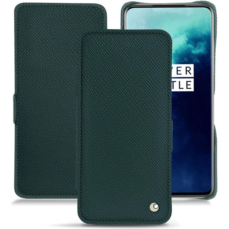 Noreve Lederschutzhülle horizontal (OnePlus 7T Pro), Smartphone Hülle, Grün
