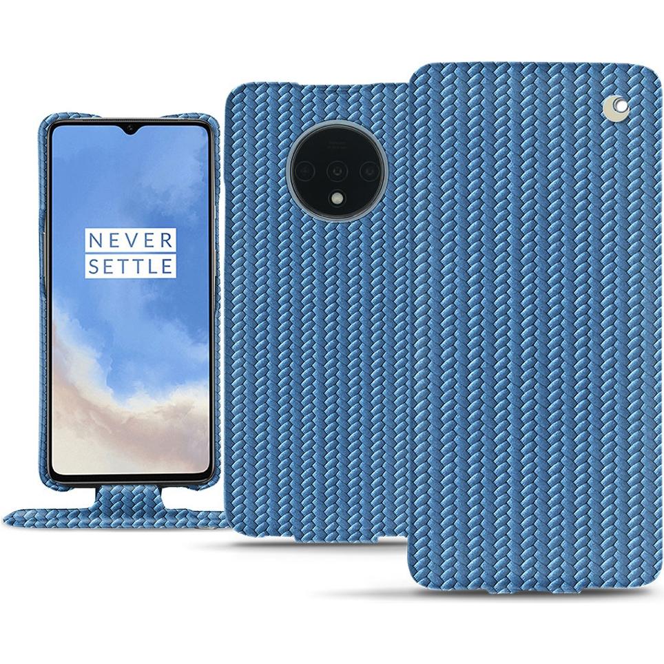 Noreve Lederschutzhülle vertikal (OnePlus 7T), Smartphone Hülle, Blau