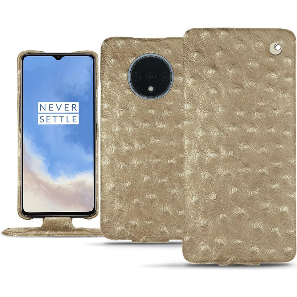 Noreve Lederschutzhülle vertikal (OnePlus 7T), Smartphone Hülle, Beige