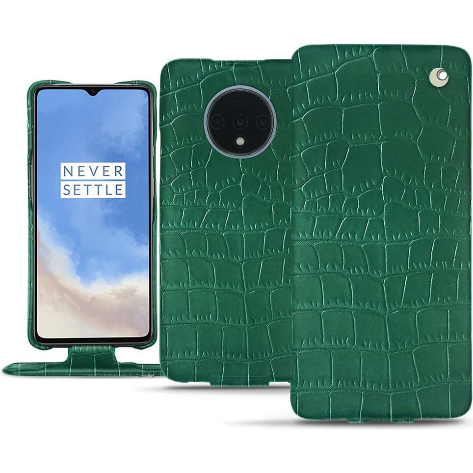 Noreve Lederschutzhülle vertikal (OnePlus 7T), Smartphone Hülle, Grün