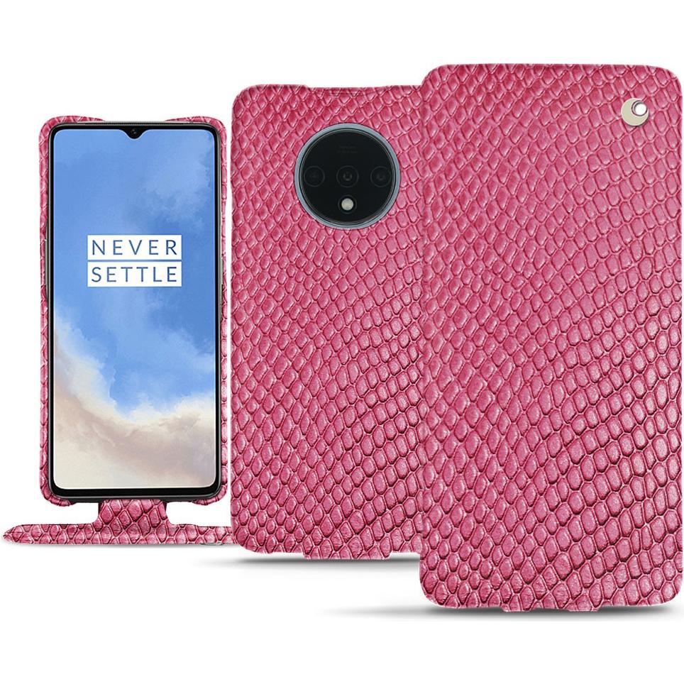 Noreve Lederschutzhülle vertikal (OnePlus 7T), Smartphone Hülle, Rosa