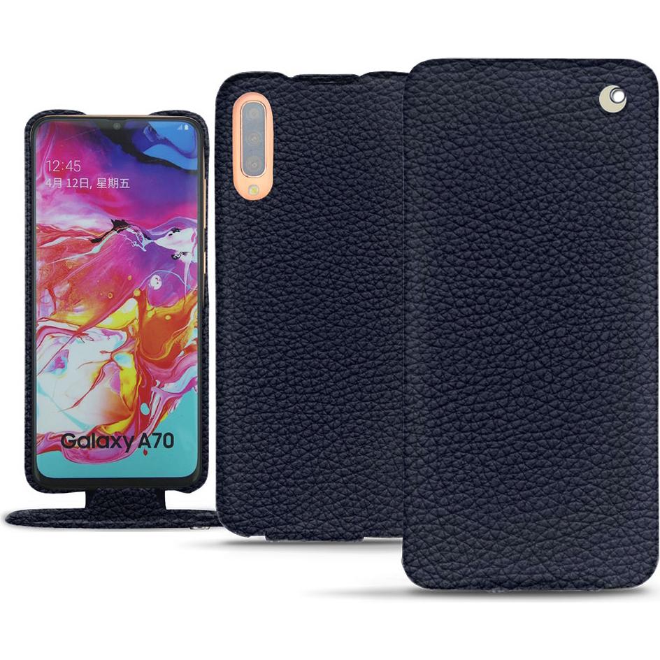 Noreve Lederschutzhülle vertikal (Samsung Galaxy A70), Smartphone Hülle, Violett
