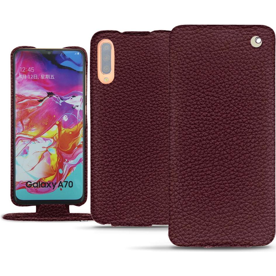 Noreve Lederschutzhülle vertikal (Samsung Galaxy A70), Smartphone Hülle, Violett