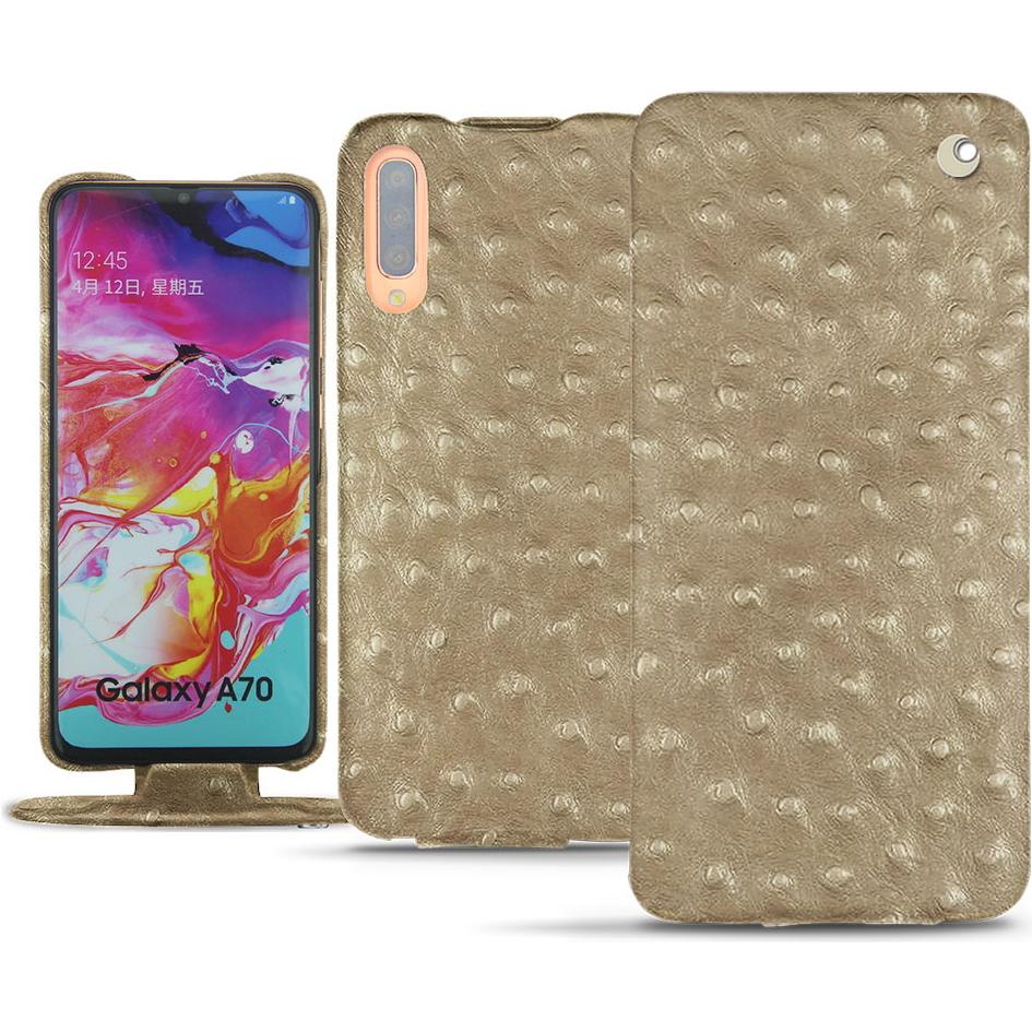 Noreve Lederschutzhülle vertikal (Samsung Galaxy A70), Smartphone Hülle, Beige