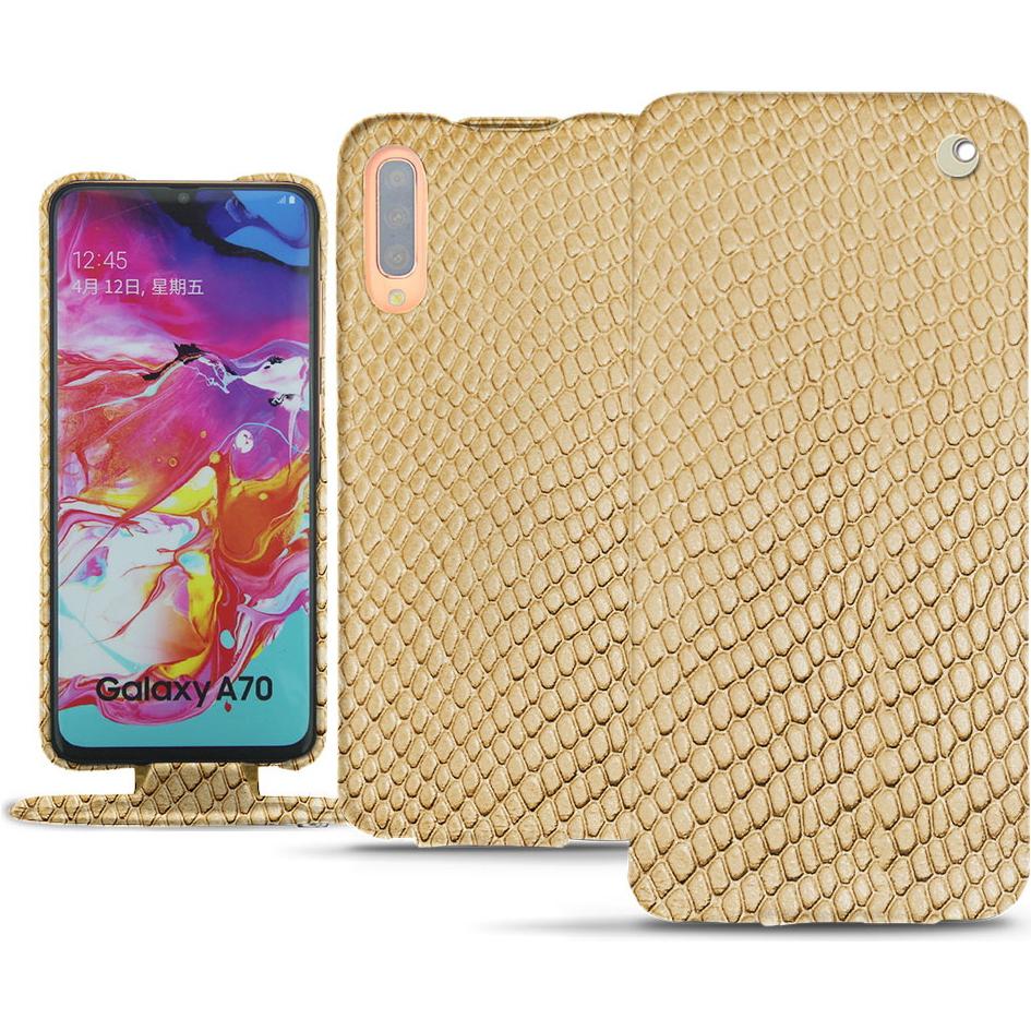 Thumbnail - Noreve Lederschutzhülle vertikal (Samsung Galaxy A70), Smartphone Hülle, Beige