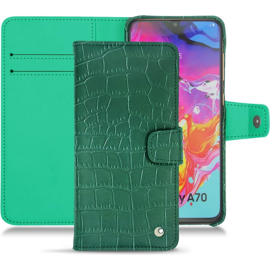 Noreve Lederschutzhülle Wallet (Samsung Galaxy A70), Smartphone Hülle, Grün