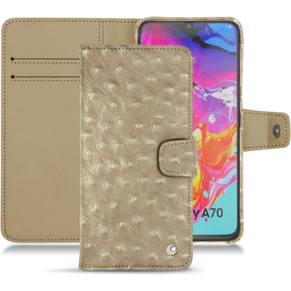 Noreve Lederschutzhülle Wallet (Samsung Galaxy A70), Smartphone Hülle, Beige