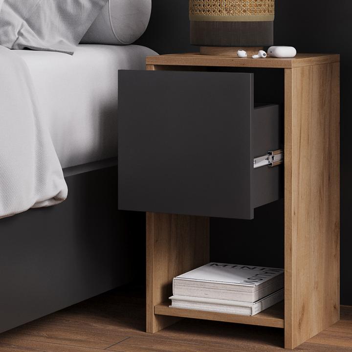 Produktbild Vicco Nachttisch Evo, Goldkraft Eiche/Anthrazit, 2er Set (30 x 55 x 30 cm)