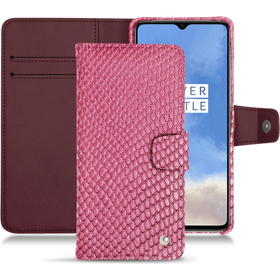 Noreve Lederschutzhülle Wallet (OnePlus 7T), Smartphone Hülle, Rosa