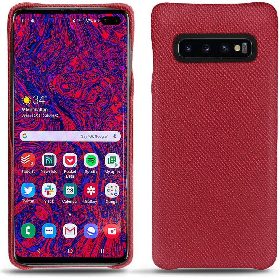 Noreve Lederschutzhülle (Samsung Galaxy S10 5G), Smartphone Hülle, Rot