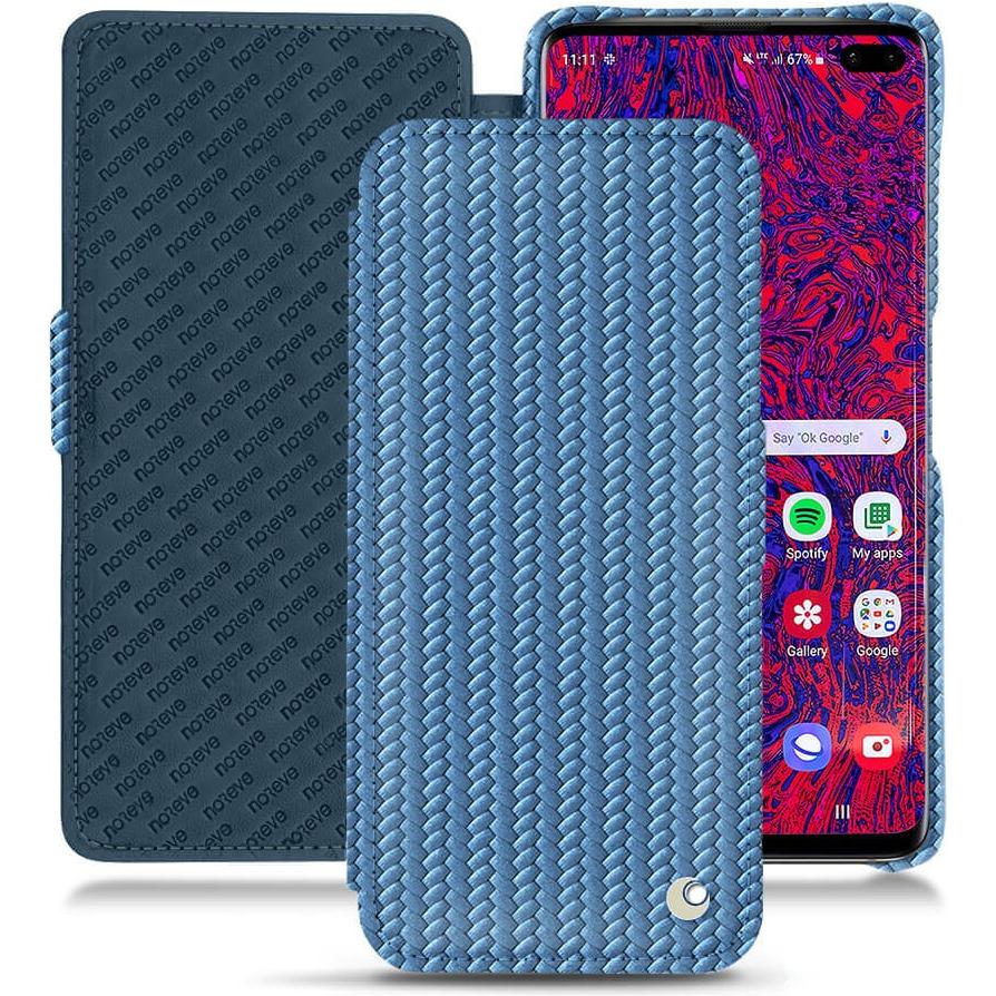 Noreve Lederschutzhülle horizontal (Samsung Galaxy S10 5G), Smartphone Hülle, Blau