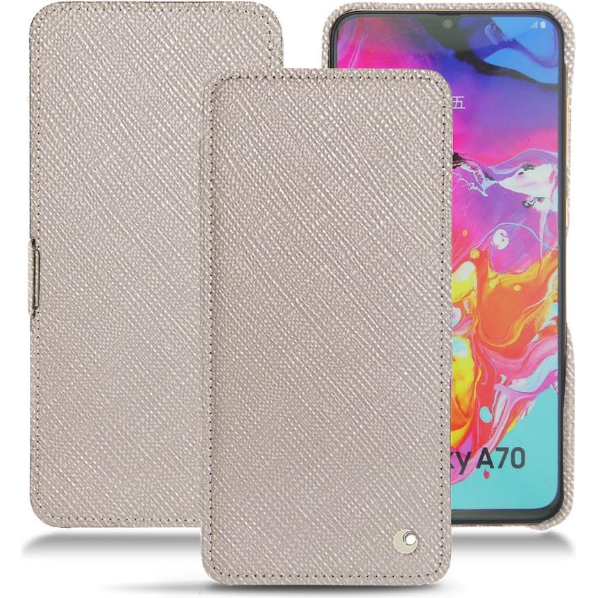 Noreve Lederschutzhülle horizontal (Samsung Galaxy A70), Smartphone Hülle, Beige