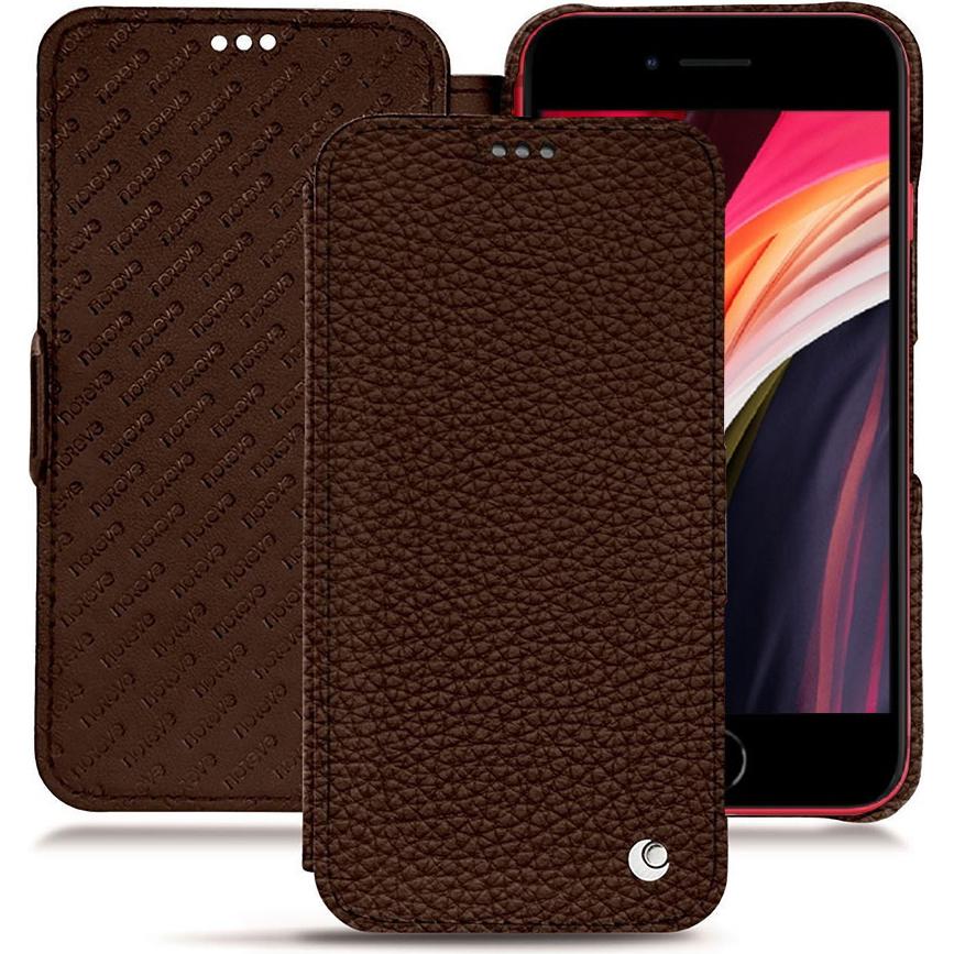 Noreve Lederschutzhülle horizontal (Apple iPhone SE (2nd Gen), Apple iPhone SE (3rd Gen)), Smartphone Hülle, Braun
