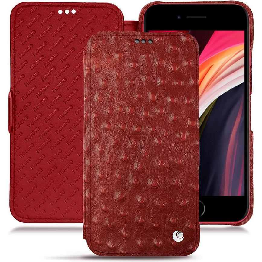 Thumbnail - Noreve Lederschutzhülle horizontal (Apple iPhone SE (2nd Gen), Apple iPhone SE (3rd Gen)), Smartphone Hülle, Rot