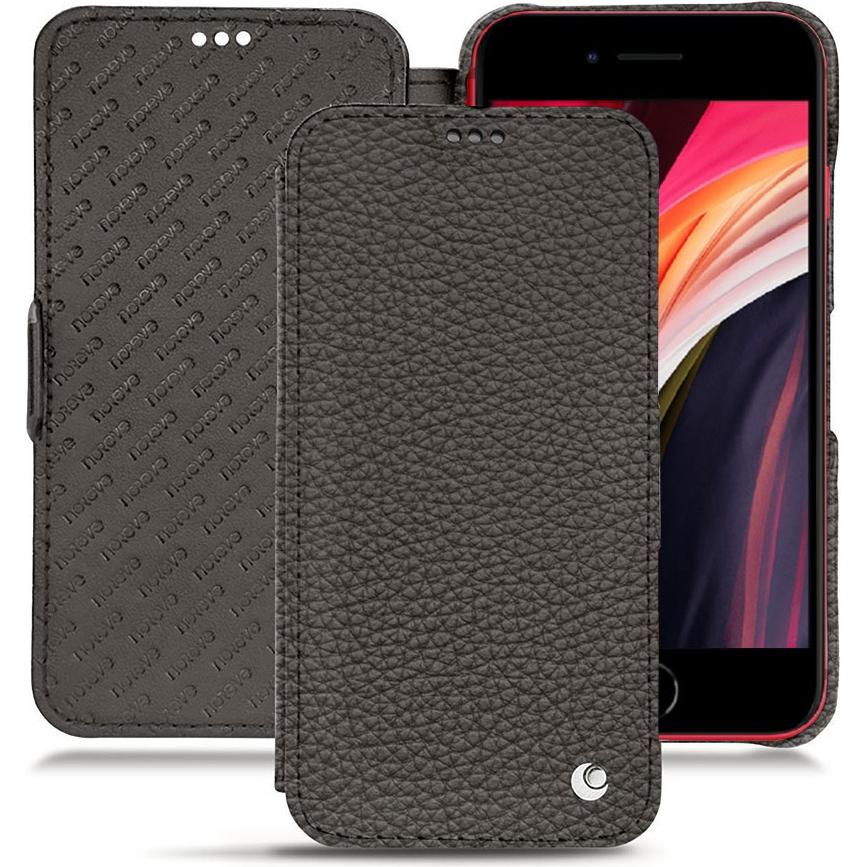 Noreve Lederschutzhülle horizontal (Apple iPhone SE (2nd Gen), Apple iPhone SE (3rd Gen)), Smartphone Hülle, Grau