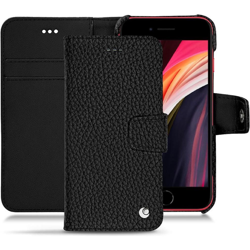 Noreve Lederschutzhülle Wallet (Apple iPhone SE (2nd Gen), Apple iPhone SE (3rd Gen)), Smartphone Hülle, Schwarz