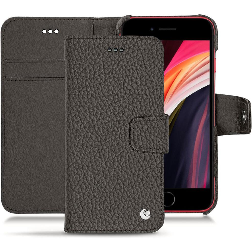 Noreve Lederschutzhülle Wallet (Apple iPhone SE (2nd Gen), Apple iPhone SE (3rd Gen)), Smartphone Hülle, Grau
