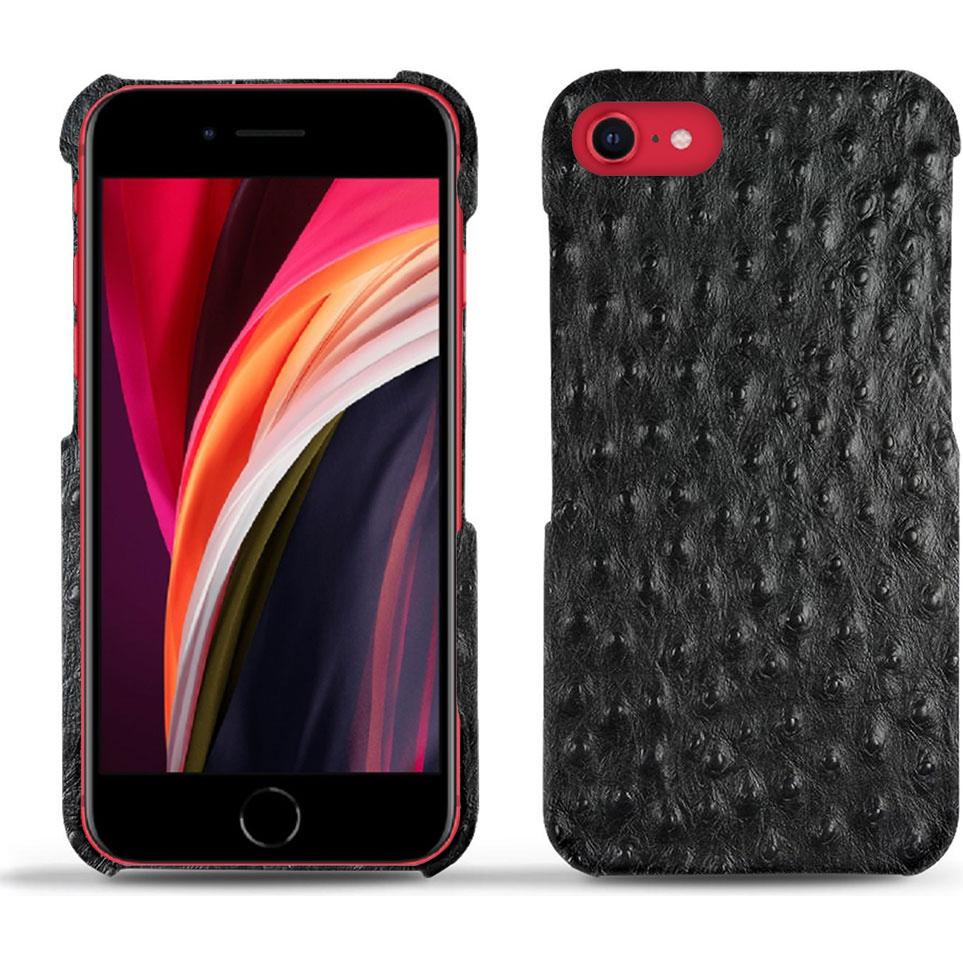 Noreve Lederschutzhülle (Apple iPhone SE (3rd Gen), Apple iPhone SE (2nd Gen)), Smartphone Hülle, Schwarz