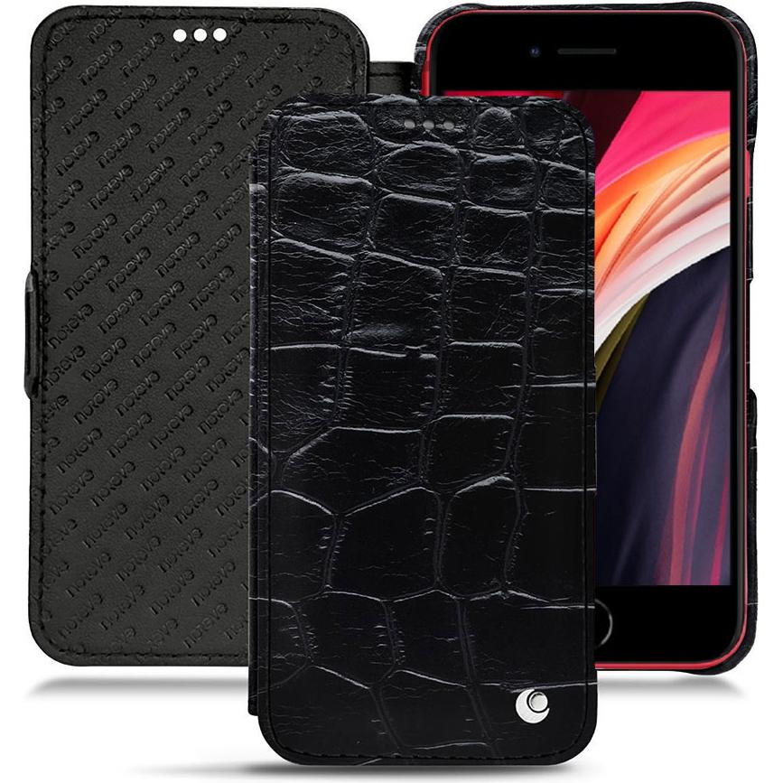 Noreve Lederschutzhülle horizontal (Apple iPhone SE (2nd Gen), Apple iPhone SE (3rd Gen)), Smartphone Hülle, Schwarz