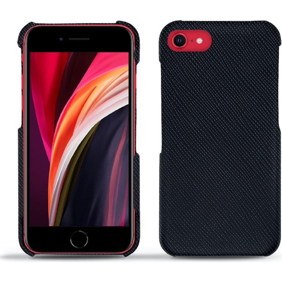 Noreve Lederschutzhülle (Apple iPhone SE (3rd Gen), Apple iPhone SE (2nd Gen)), Smartphone Hülle, Schwarz