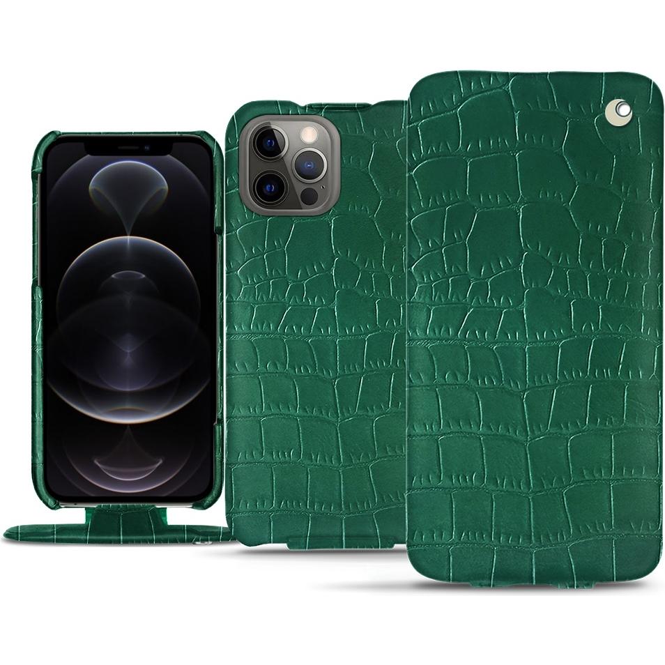 Thumbnail - Noreve Lederschutzhülle vertikal (Apple iPhone 12 Pro Max), Smartphone Hülle, Grün