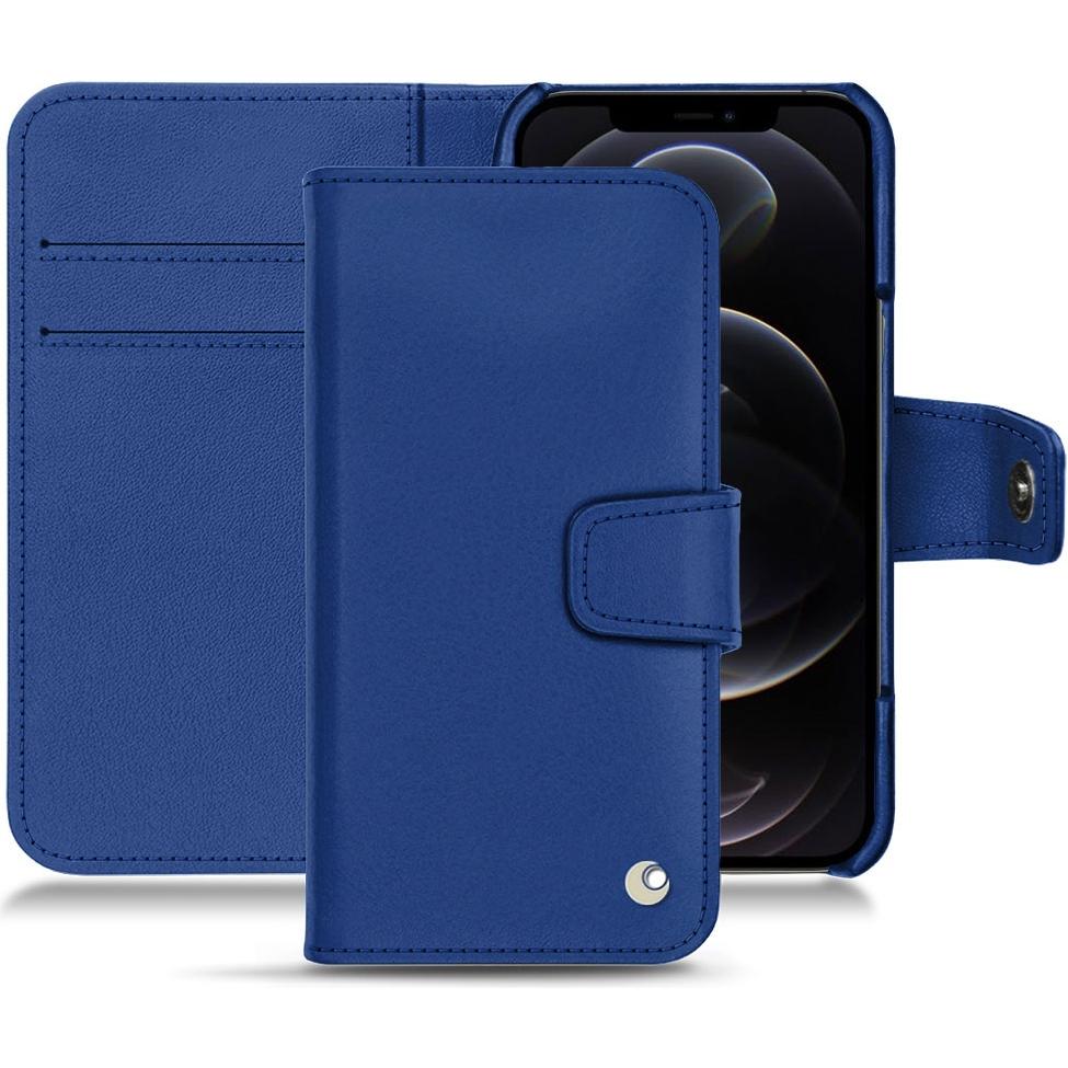 Noreve Lederschutzhülle Wallet (Apple iPhone 12 Pro), Smartphone Hülle, Blau