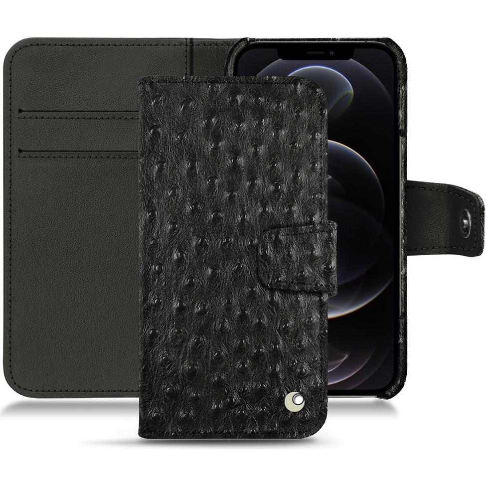 Noreve Lederschutzhülle Wallet (Apple iPhone 12 Pro), Smartphone Hülle, Schwarz