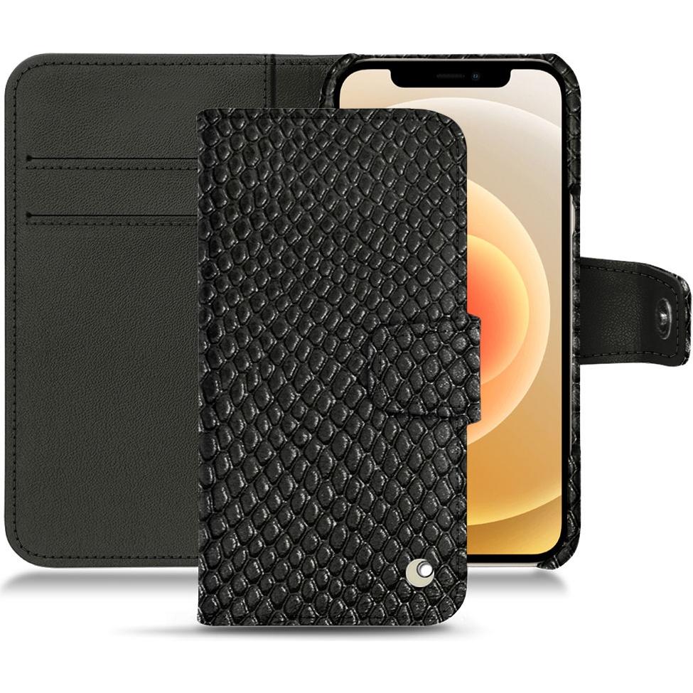 Noreve Lederschutzhülle Wallet (Apple iPhone 12 mini), Smartphone Hülle, Schwarz