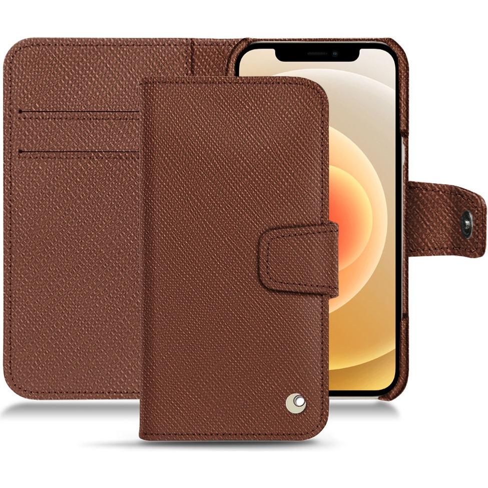 Thumbnail - Noreve Lederschutzhülle Wallet (Apple iPhone 12 mini), Smartphone Hülle, Braun