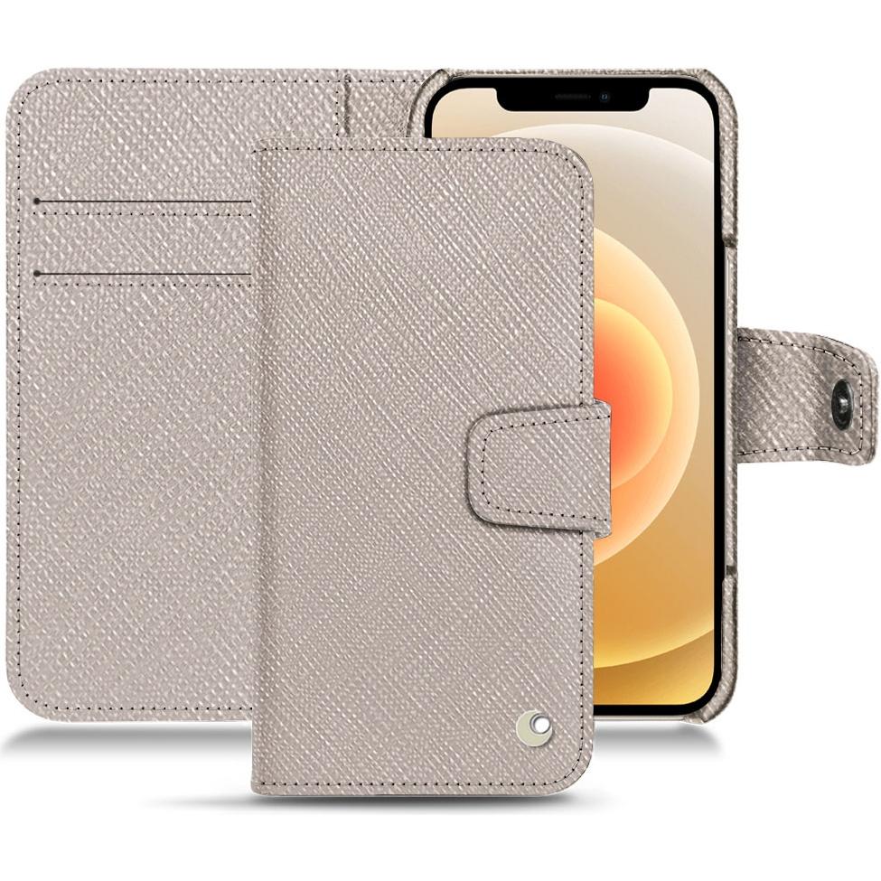 Noreve Lederschutzhülle Wallet (Apple iPhone 12 mini), Smartphone Hülle, Beige