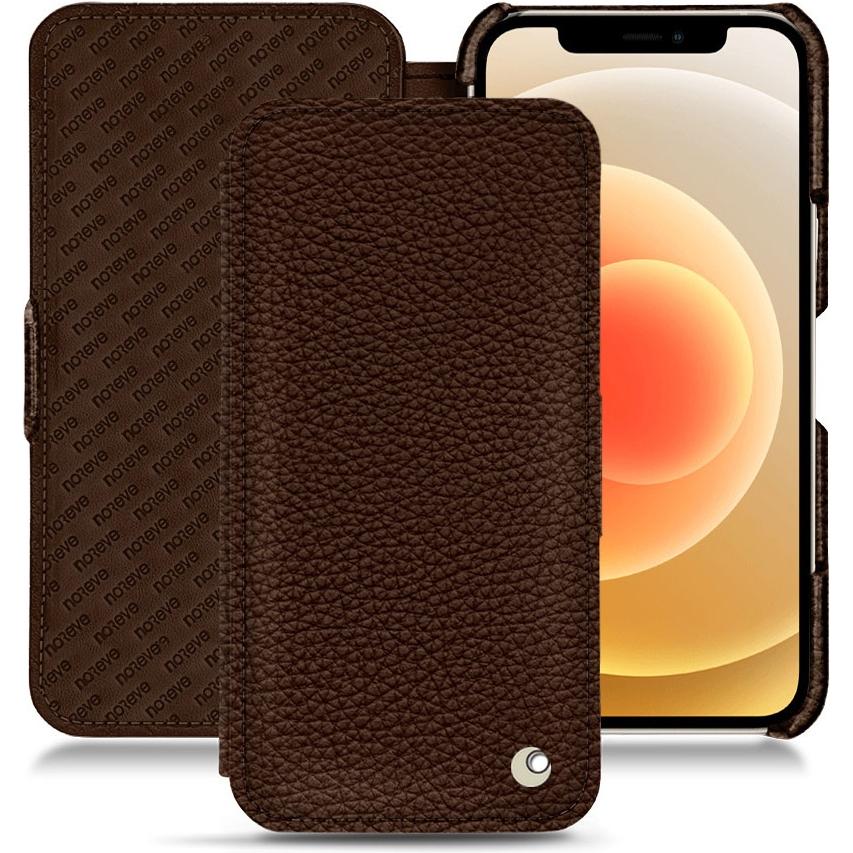 Noreve Lederschutzhülle horizontal (Apple iPhone 12), Smartphone Hülle, Braun