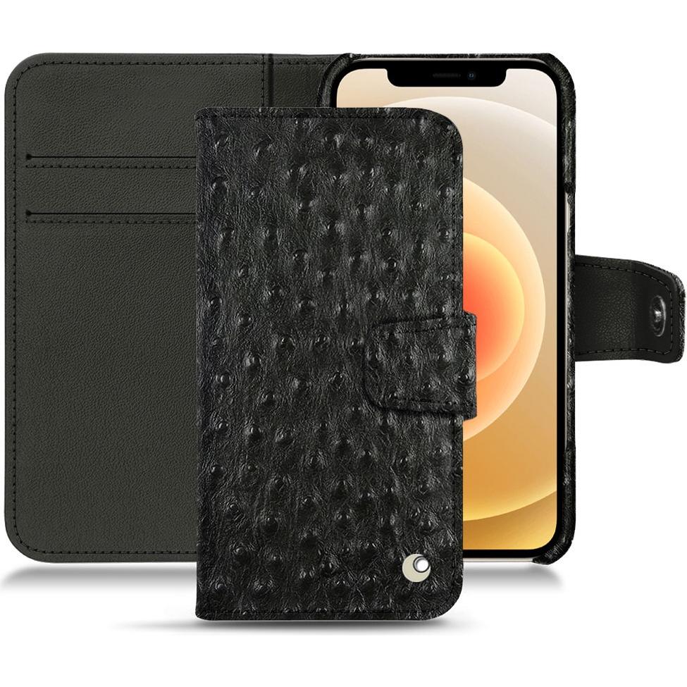 Noreve Lederschutzhülle Wallet (Apple iPhone 12), Smartphone Hülle, Schwarz