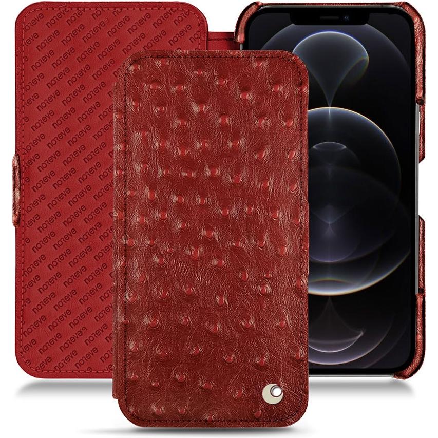 Thumbnail - Noreve Lederschutzhülle horizontal (Apple iPhone 12 Pro Max), Smartphone Hülle, Rot