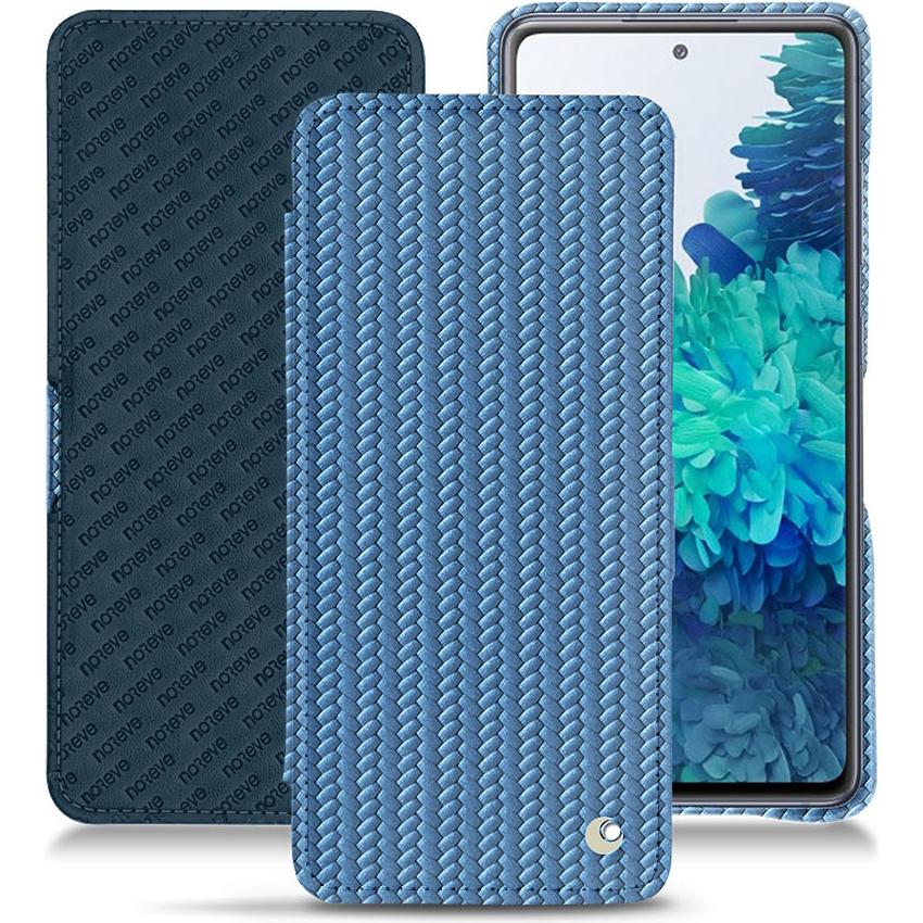 Noreve Lederschutzhülle horizontal (Samsung Galaxy S20 FE), Smartphone Hülle, Blau