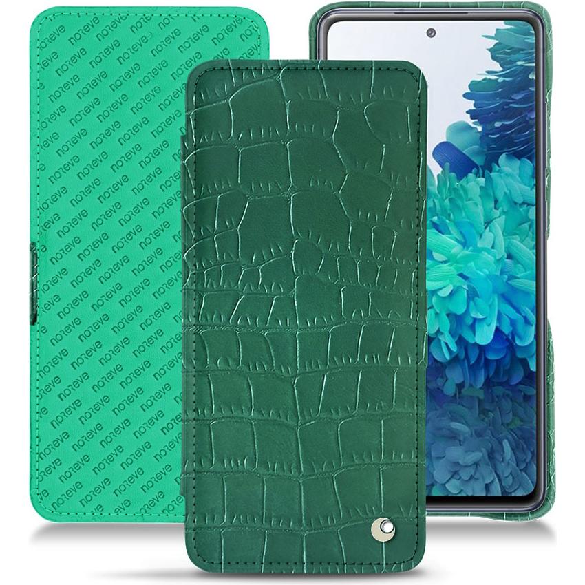 Thumbnail - Noreve Lederschutzhülle horizontal (Samsung Galaxy S20 FE), Smartphone Hülle, Grün
