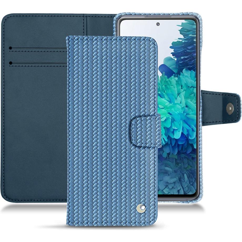 Noreve Lederschutzhülle Wallet (Samsung Galaxy S20 FE), Smartphone Hülle, Blau