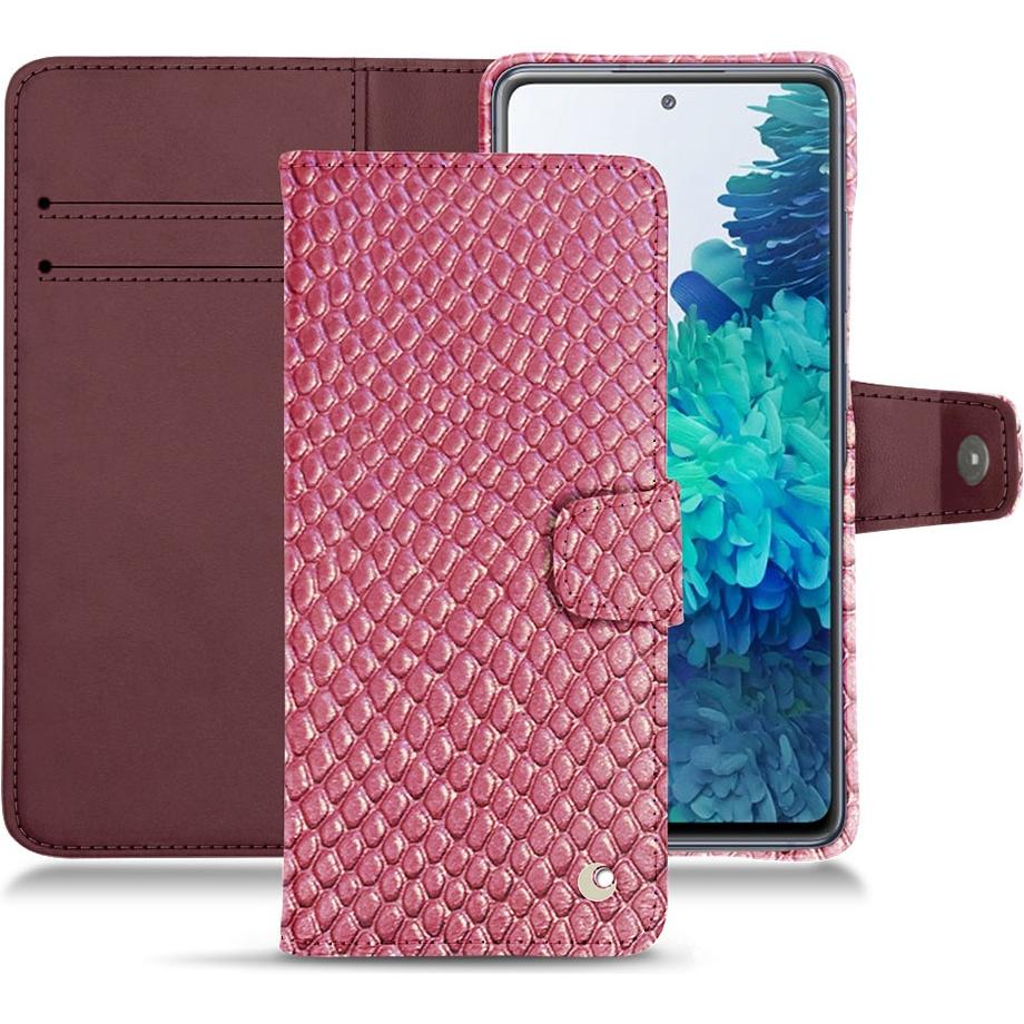 Noreve Lederschutzhülle Wallet (Samsung Galaxy S20 FE), Smartphone Hülle, Rosa