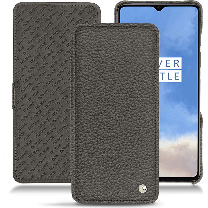 Noreve Lederschutzhülle horizontal (OnePlus 7T), Smartphone Hülle, Grau