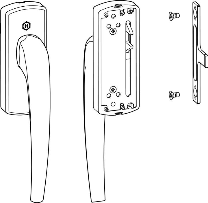 Hautau ATRIUM HKS Drehgriff 202 AG, mit Aufsatzgetriebe, rechts, silber eloxiert