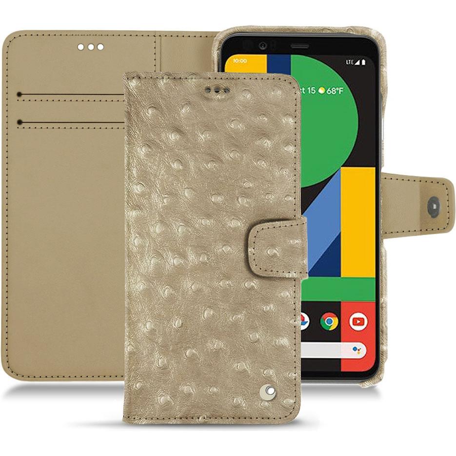 Noreve Lederschutzhülle Wallet (Google Pixel 5), Smartphone Hülle, Beige