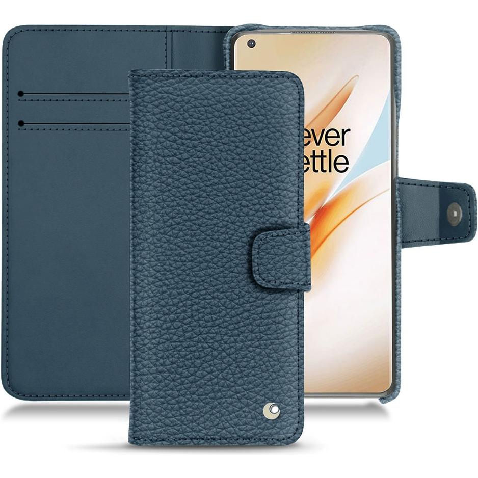 Noreve Lederschutzhülle Wallet (OnePlus 8 Pro), Smartphone Hülle, Blau