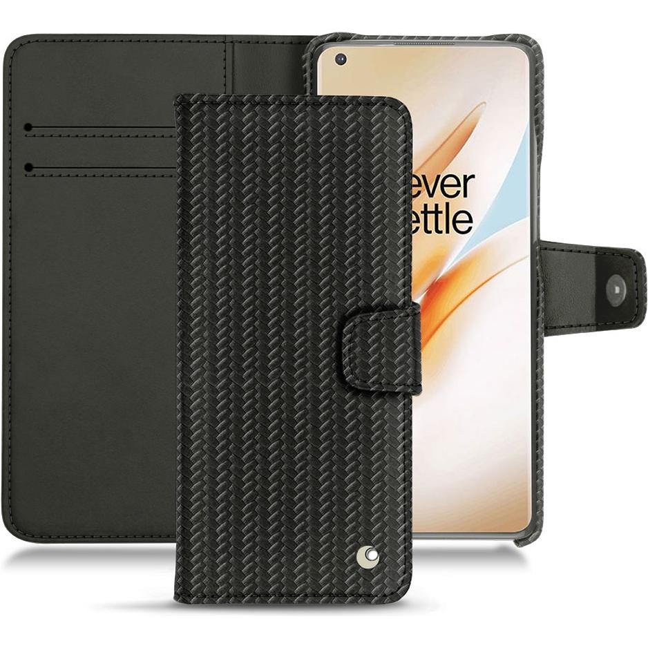 Noreve Lederschutzhülle Wallet (OnePlus 8 Pro), Smartphone Hülle, Schwarz